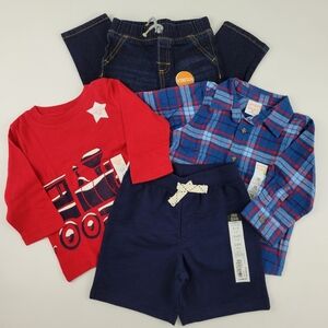 Bundle Of Fou Okie Dokie / Jumping Beans Kids Denim Stretch Pants Two Tops Short